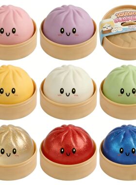 Smiley Big Cage Steamed Stuffed Bun Kneading Music Decompres