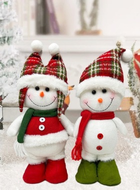 Christmas Standing Snowman Doll Santa Claus Doll Window Desk