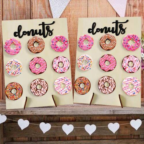 Wooden Donut Stand Wedding Decoration Wall Dessert Doughnut