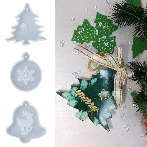 DIY Christmas Silicone Molds Pendant Crystal Epoxy Resin Mol