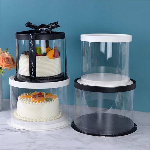 4/6inch PVC Clear Cake Boxes Round Transparent Cake Gift Pac