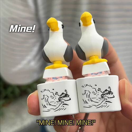 Mine Seagull Keychain Mine Bird Voice Keys Voice Button Keyc
