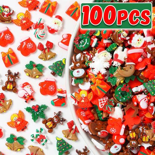 Cute Small Christmas DIY Ornament Xmas Santa Tree Bell Mixed