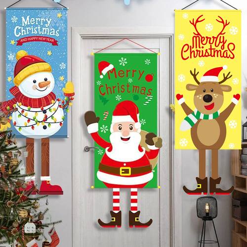 Runtowo 2025 Christmas Hanging Flag Banner ,Christmas Decora