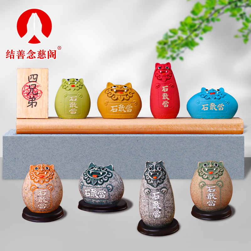 石头摆件石敢当虎头工艺品吉祥物