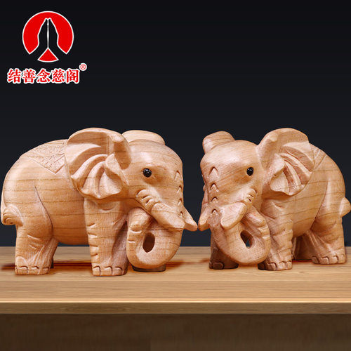 肥城中式木雕桃木客厅摆件招财