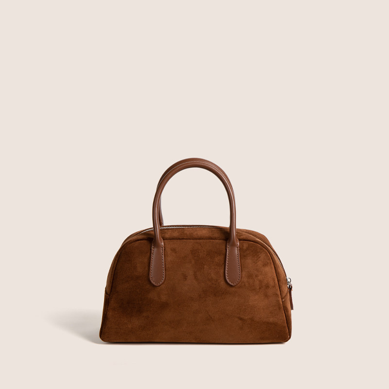 小众设计韩国秋冬麂皮绒波士顿包女2023新款复古拼接高级感手提包,箱包皮具/热销女包/男包,通用款女包,淘宝优惠券,粉丝福利购,淘宝优惠卷