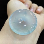 私拍无效天然冰种翡翠平安扣扣子玉扣裸石吊坠挂件18K金镶嵌缅甸