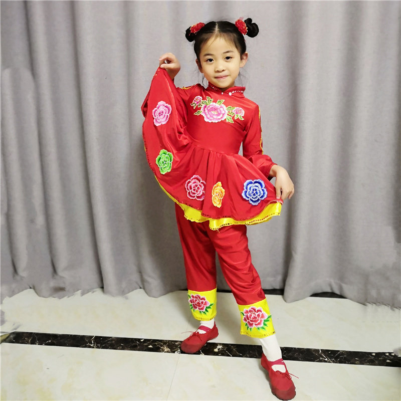 儿童独舞中国芭比舞蹈服演出民族舞桃李杯小舞者舞衣古典舞九儿