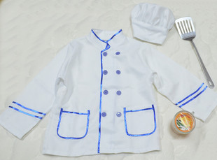儿童角色扮演厨师服小高帽职业套装幼儿演出服白大褂游戏表演服装