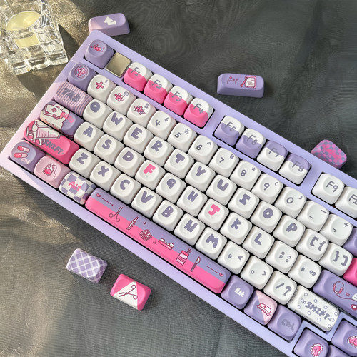 可爱兔子卡通键帽PBT透光