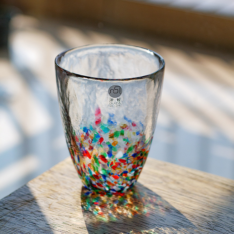 西米集市日本进口石塚硝子津轻玻璃杯手工彩色玻璃杯水杯茶杯礼物