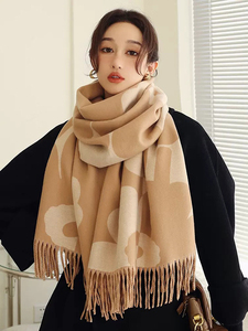 羊绒围巾女冬季韩版高级感百搭2023新款办公室披肩两用保暖围脖潮
