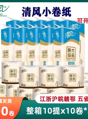 清风小卷纸B22AA1C原木纯品有芯卷纸3层205段酒店厕纸卫生纸手纸