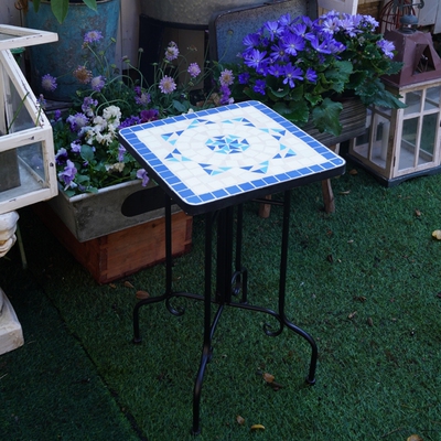 包邮美式铁艺陶瓷马赛克方几花凳