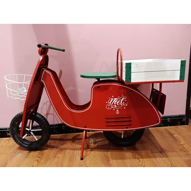 包邮促销 美式乡村风格复古做旧铁艺单车木盆架 特色园艺装饰花架