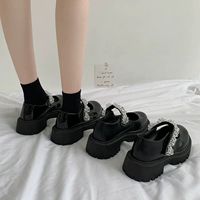[玛丽珍小皮鞋女夏季薄款2022新款法式复古温柔黑色日系百搭配裙子]