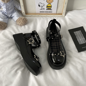 复古玛丽珍小皮鞋女英伦夏季法式圆头厚底配裙子温柔lolita日系jk