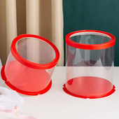 圆形蛋糕盒红色圣诞生日包装 盒子网红花馍喜庆寿星4六6八8八14寸