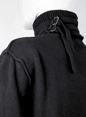 【现货】RAF19FW SIMONS修身针织高领口绑带扣外缝休闲毛衣打底衫