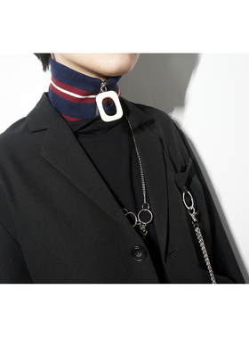 【现货】B.N JW羊毛GD围脖套脖领方扣拉链针织INS假领子男女同款