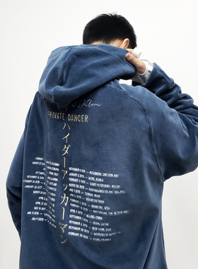 【现货】B.N自主HA天鹅丝绒金线签字刺绣宽松高街卫衣INS潮男女