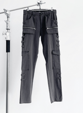 【现货】RAF SIMONS 98AW ARCHIVE水洗做旧拼接小脚裤修身休闲裤