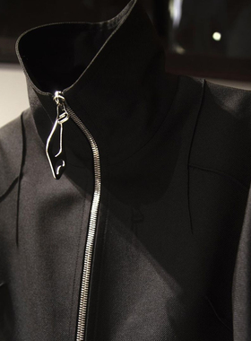 【现货】NAMACHEKO21AW立体裁剪金属拉牌立领解构拉链夹克外套潮