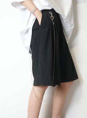 【现货】B.NUMBERS自主春夏新款男女宽松链条五分INS西装休闲短裤