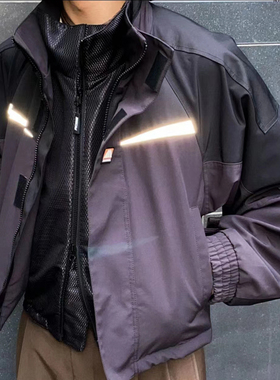 【现货】拆板制作！MARTINE ROSE短款撞色拼接机车复古棉夹克外套