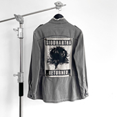 现货 ARCHIVE贴布修身 RAF SIMONS 04SS 水洗做旧牛仔衬衫 外套