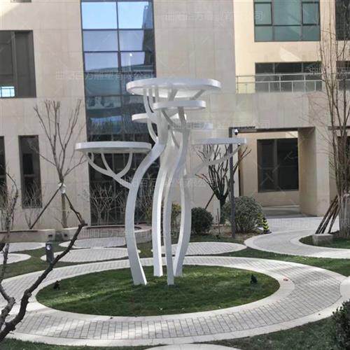 不锈钢蘑菇亭子雕塑树形景观小品小区园林装饰来图