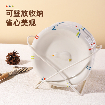 躺平鸭吐骨头盘碟家用新款陶瓷小碟子餐桌垃圾渣盘日式小菜小吃碟