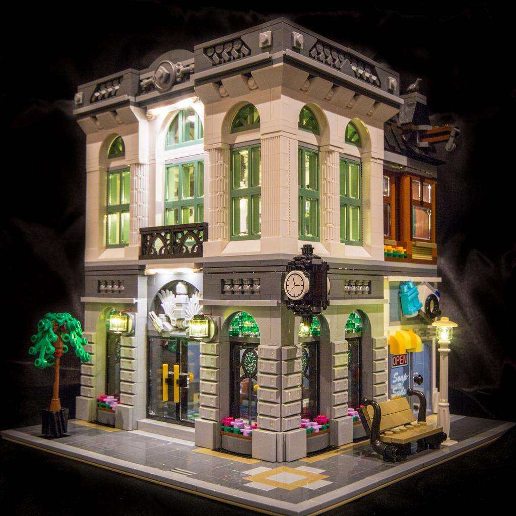 lego乐高10251 4组led灯饰街景砖块银行 城市发光砖 积木砖家