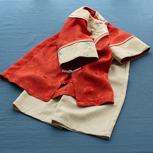 儿童旗袍女童日常可穿宝宝2025款汉服小女孩新中式红色倒大袖原创