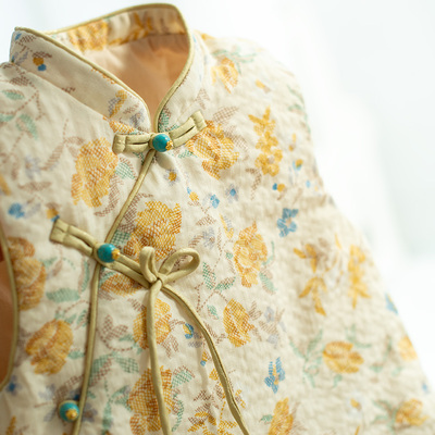 儿童马甲女孩外穿冬天汉服女童过年新中式国风旗袍夹棉服棉袄女款