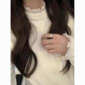 法式 立领蕾丝边冬款 打底衫