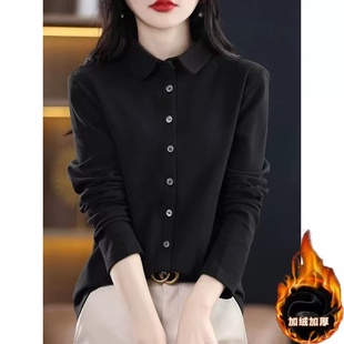 衬衫 冬季 加厚长袖