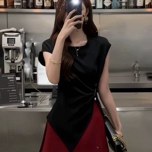 6601醋酸顯瘦不規(guī)則上衣