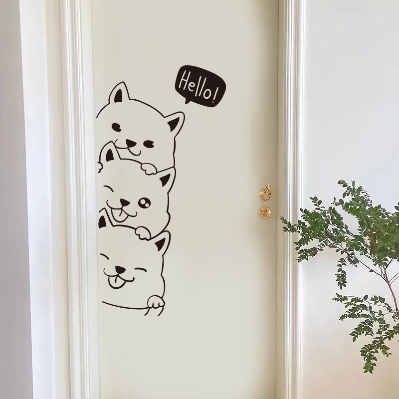 哈士奇搞笑卡通狗狗创意墙贴纸