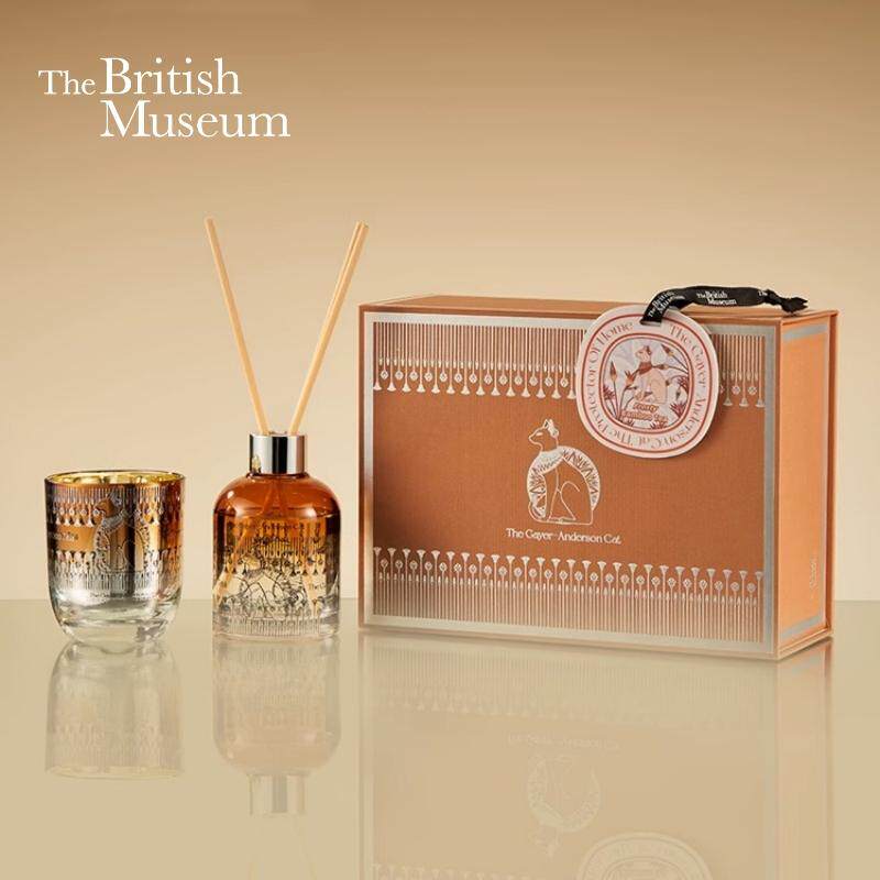 大英博物馆盖亚安德森猫系列24节气白露无火香薰香氛蜡烛套装