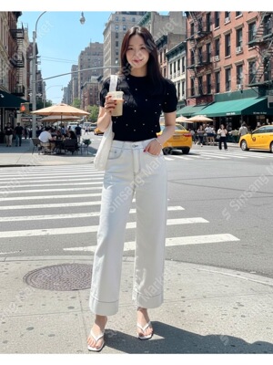 韩国直邮东大门正品代购2026春季 howluk 6090 时尚直筒牛仔裤女