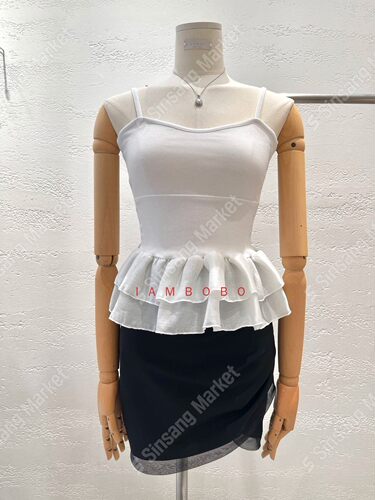 韩国直邮东大门正品代购2026夏季 eeyou RUHOT 甜美荷叶摆吊带