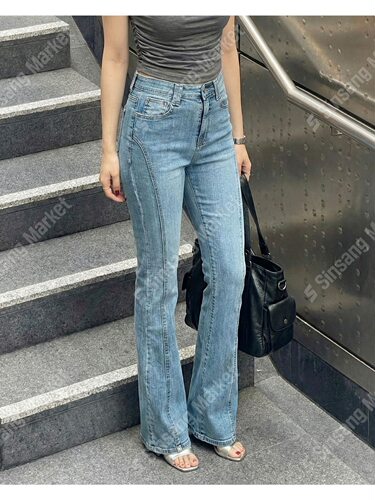 韩国直邮东大门正品代购2026春季 howluk 3016 高腰微喇牛仔裤女