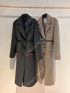 韩国直邮东大门代购2026秋冬 double j 时尚大气长款毛呢大衣