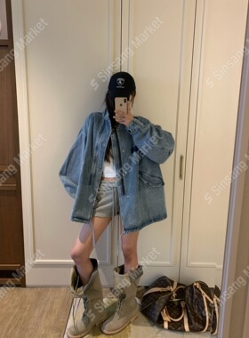 韩国直邮东大门正品代购2026春季新款 virkin 休闲宽松牛仔外套