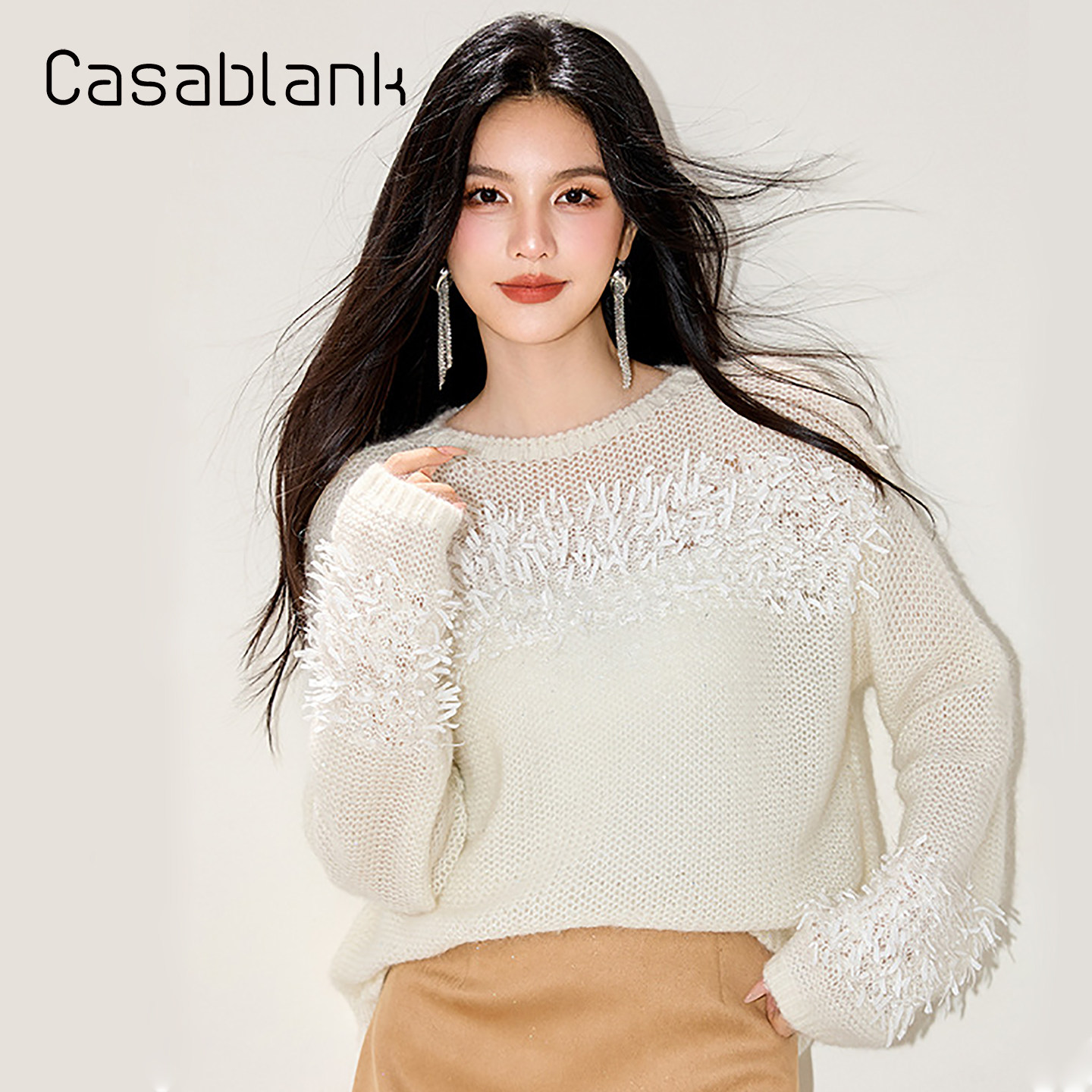 Casablank轻熟优雅时尚套头毛衣