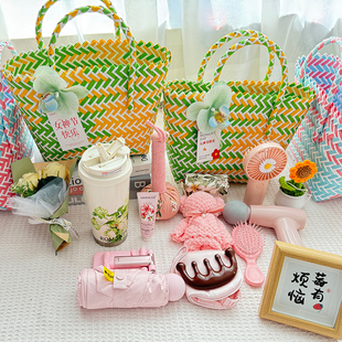 38三八节礼物实用送员工福利花束手提篮礼盒公司企业女神节伴手礼