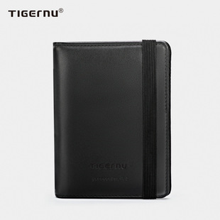 真皮商务短款 Tigernu男士 钱包头层牛皮RFID防盗刷卡包日用零钱包
