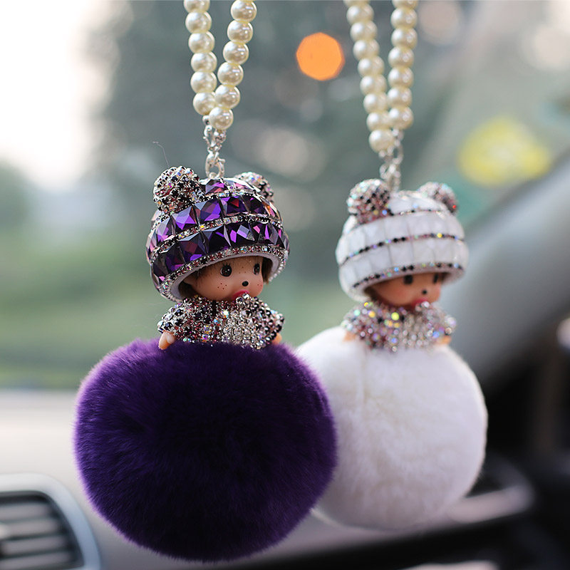 镶钻帽子娃娃汽车挂件车内挂饰可爱后视镜车饰水钻钥匙扣装饰品,汽车用品/电子/清洗/改装,车挂,淘宝优惠券,粉丝福利购,淘宝优惠卷